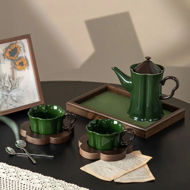 Ceramic Tea Set with Tray