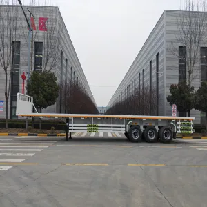 Heavy Duty 40ft Flatbed Semi Trailer for Steel Coil and Machinery Transport