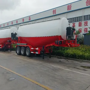 3-Axle Horizontal Bulk Cement & Powder Material Semi-Trailer