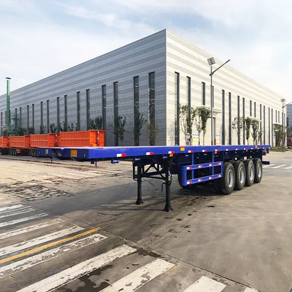 40ft Container Flatbed Semi Trailer with Twist Locks for Port Logistics