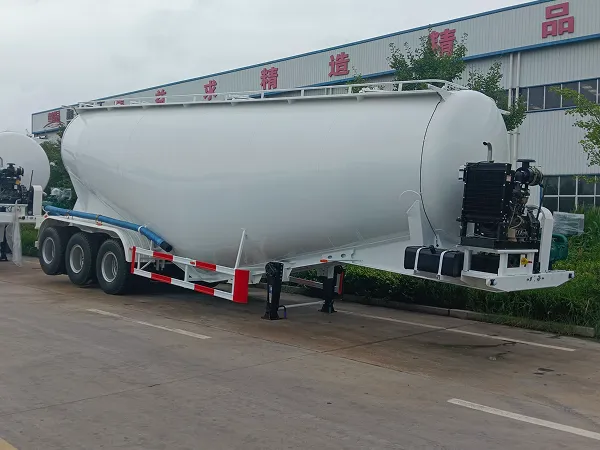 3-Axle Horizontal Dry Bulk Powder Tanker (Bulk Cement Tanker Semi-Trailer)