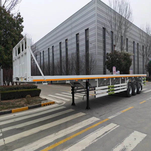 Three-axle flatbed semi-trailer