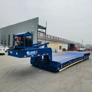 Extendable Low Flat Trailer for Long Machinery and Project Cargo