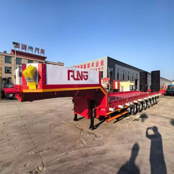 Hydraulic Ramp Low Bed Trailer for Excavator Transport