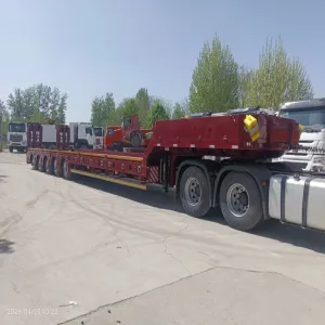 Detachable Gooseneck Low Flat Trailer for Oversized Cargo