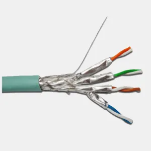 10 جيجا بايت 500 ميجا هرتز Cat6a Sftp Lszh شبكة الكابل الصلبة مزدوجة الفئة 6a ​​LAN كابلات LAN