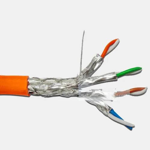 10 جيجا بايت 900MHz CAT7 SSTP كابلات صلبة CAT 7 أسلاك النحاس AWG23 - LSOH/LSZH Ethernet Cable فئة 7