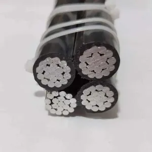 AAC ACSR Duplex Twisted Aluminium Service Drop Cable 1*2AWG+1*2AWG 1*1/0AWG+1*1/0AWG 1*3/0AWG+1*3/0AWG XLPE Overhead Wire