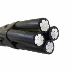 4 Core Aluminum Cable 3*50+54.6+2*16 Twisted XLPE/PE/PVC Insulated ABC Cable Product 16A Rated Overhead Cable Stranded Conductor