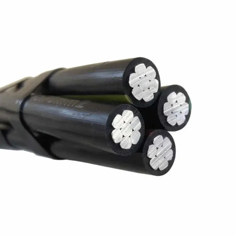 4 Core Aluminum Cable 3*50+54.6+2*16 Twisted XLPE/PE/PVC Insulated ABC Cable Product 16A Rated Overhead Cable Stranded Conductor