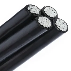4/0 Appaloosa Quadruplex Aluminum Overhead Neutral Supported Multiplex Conductor Service Drop Cable with Bare ACSR Messenger