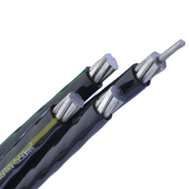 Drop Cable 1 Core Aluminum XLPE HDPE Insulated Overhead Power Line Cover Wire High Voltage 600V