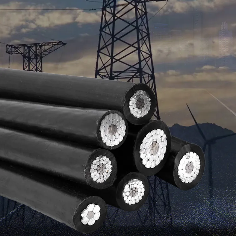 Low Voltage Aerial Bundled Cable Aluminum Quadruplex Overhead Electric Wire