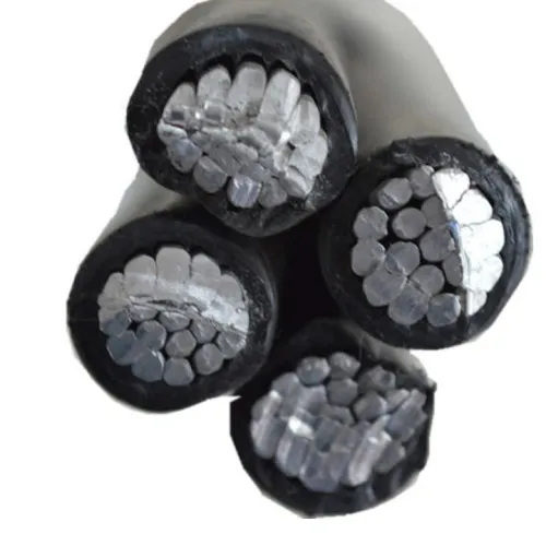 China 2X25mm 2X35mm 2X50mm Aluminum Black Cable ABC AAC Conductor XLPE Insulation Aerial Bundled Twisted Overhead Wire