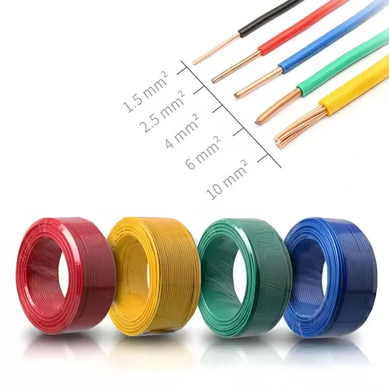 H05V-U H07V-U 300/500V 450/750V Electrical Cable 1.5mm 2.5mm Solid Single Core Copper Wire PVC Insulated for House Building Wiring (White, Black, Red)