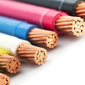 Yellow/green Earthing Wire THW 2/0AWG 1/0AWG 2AWG 6AWG Stranded Grounding Copper Cable Y/G