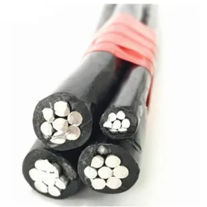 0.6/1kv Aerial Bundled Cable (ABC) , Quadruplex 3X1/0 + 1X1/0 AWG, Aluminum Conductor, XLPE Insulated