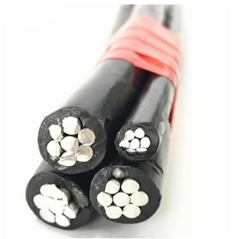 0.6/1kv Aerial Bundled Cable (ABC) , Quadruplex 3X1/0 + 1X1/0 AWG, Aluminum Conductor, XLPE Insulated