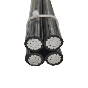 0.6/1kV Aerial Bundle Cable (ABC) with PVC Outer Jacket, Aluminum Alloy Conductor, XLPE Insulated, for Overhead Power Distribution