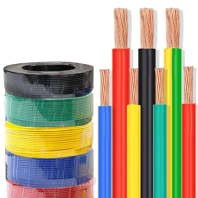 Pure Copper PVC Insulated Electrical Wire 14AWG 12AWG 10AWG 8AWG Stranded Single Core for Construction