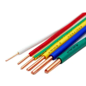 14 AWG Stranded Thw/Tw Copper Wire, PVC Insulation, 600V Rating (Colors: Black/White/Red/Blue/Green/Yellow/Green-Yellow)