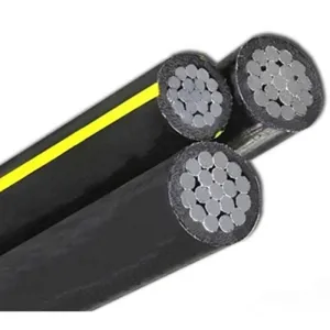 Triplex ABC Cable 0.6/1kV 2x4 AWG Aluminum, XLPE Insulated & PE Sheathed, ASTM Standard