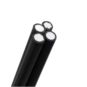 Low Voltage Aerial Bundled Cable (ABC) , 4-Core, AAAC Conductor, XLPE Insulated, Black UV-Resistant LLDPE Sheathed, 0.6/1kv, 4X70mm&sup2;