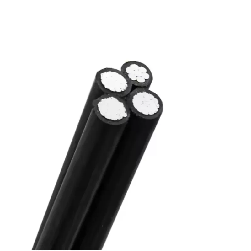 Low Voltage Aerial Bundled Cable (ABC) , 4-Core, AAAC Conductor, XLPE Insulated, Black UV-Resistant LLDPE Sheathed, 0.6/1kv, 4X70mm&sup2;