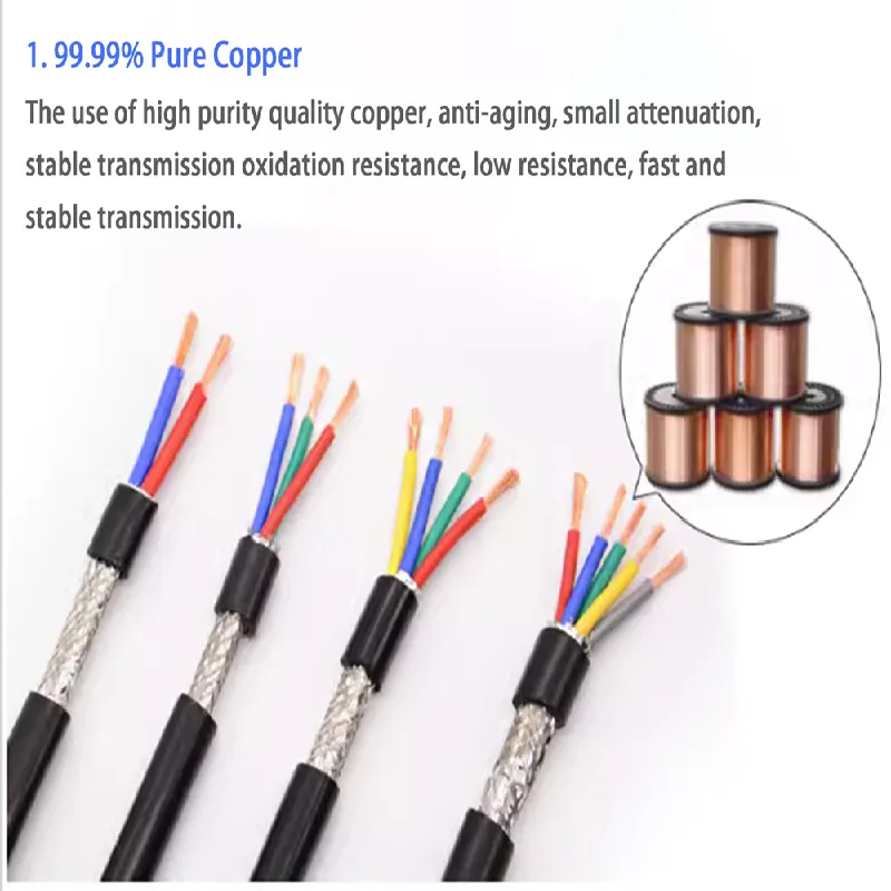 Wholesale RS485 Cable Twisted Shielded Signal Cable Copper 2 Core 4 Core 24 AWG 22 Gauge 20 AWG Shield Cable Wire