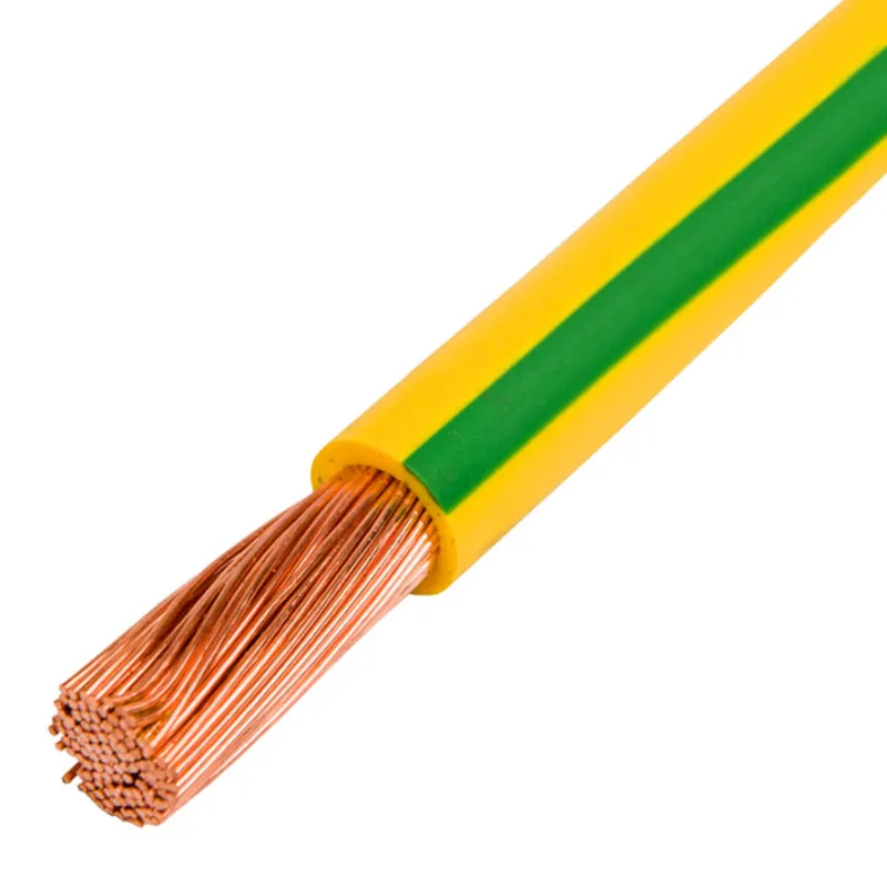 Earth Yellow Green Wire Copper Ground Earth Cable 35mm2 35mm 50mm2 50mm PVC Single Conductor Insulated Electric Power Cable Wire