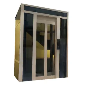 Maliit na Home Elevator, Interior at Exterior Sightseeing Lift, Dalawa o Tatlong palapag na Hydraulic Traction Elevator