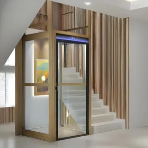 Safety anti-falling traction type household villa elevator
