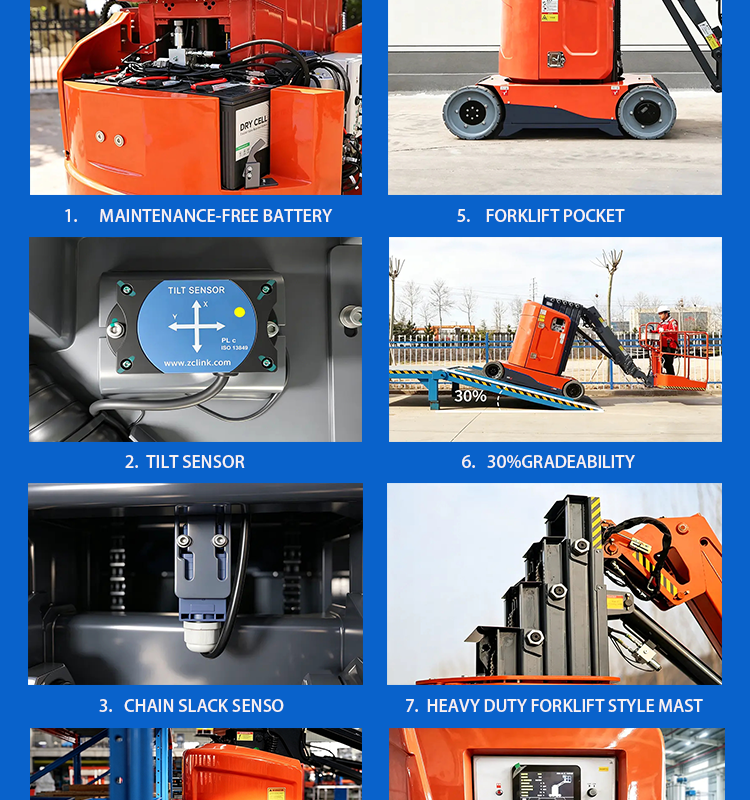 Self Propelled Vertical Mast Lift With Jib