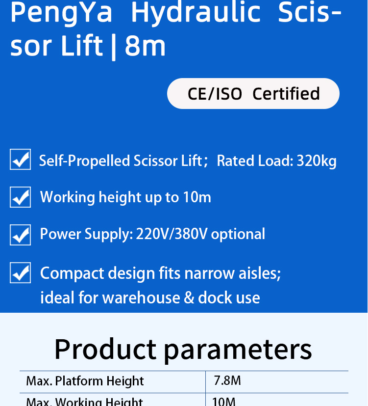 8m Self Propelled Scissor Lift