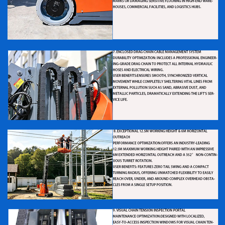 Forklift Mast Style Vertical Mast Lift with Jib