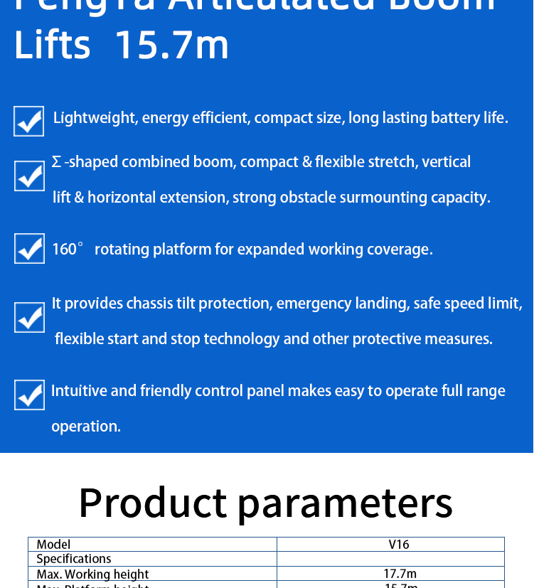 16m Articulated Boom Lift