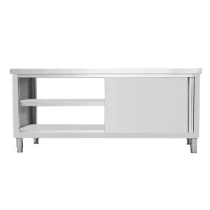 Двусторонний верстак для тяжелых условий эксплуатации с раздвижными дверями с обеих сторон