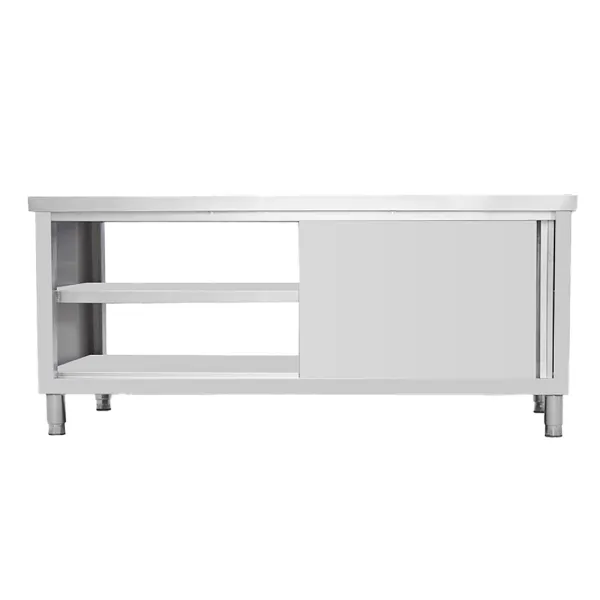 Двусторонний верстак для тяжелых условий эксплуатации с раздвижными дверями с обеих сторон