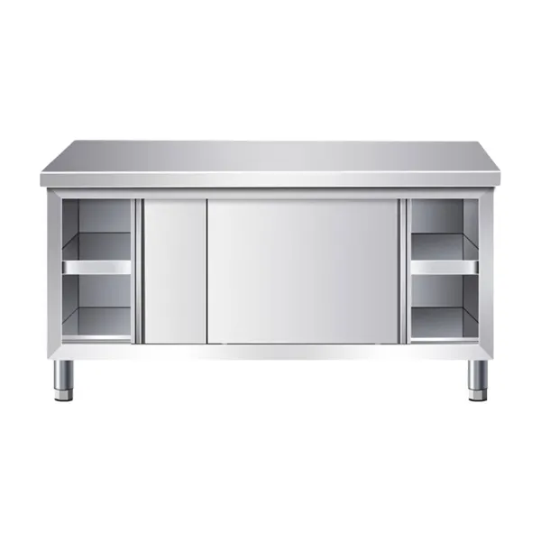 Прочный рабочий стол с раздвижными дверями для коммерческого использования