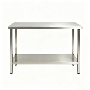 Коммерческий двухъярусный верстак с квадратными ножками для использования на кухне