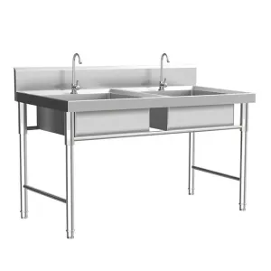 Wastafel Mangkuk Ganda Stainless Steel Premium dengan Pembersihan Mudah