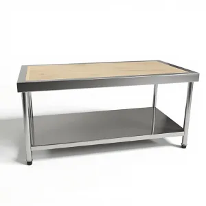 Meja Kerja Atas Kayu Solid untuk Area Persiapan Dapur