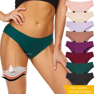 High Absorbency Cotton Menstrual Briefs Seamless Flow Teen for Period Underwear for Women Plus Size