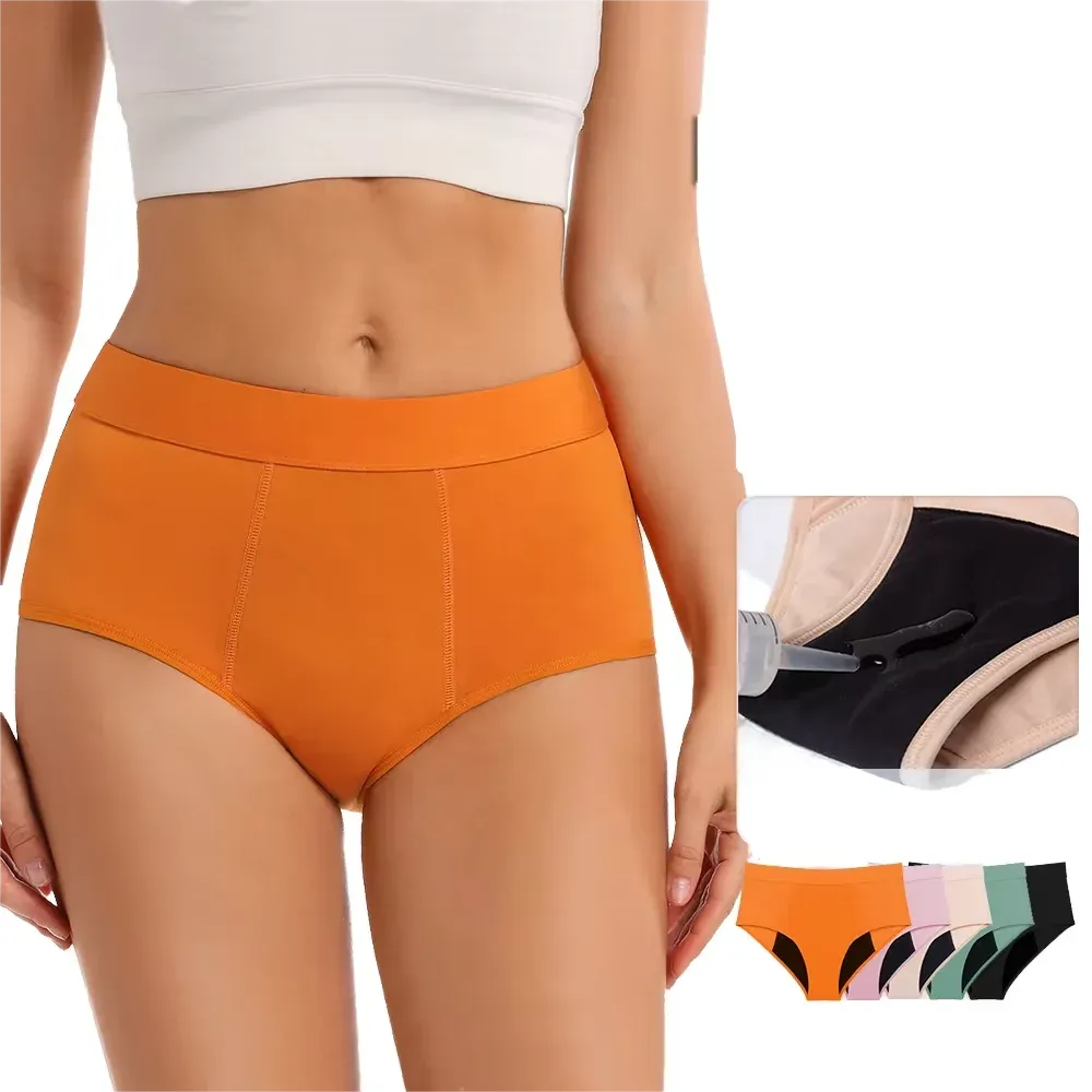 Bamboo 4-Layer High Waist for Period Panties Leak Proof Breathable Women Incontinence Underwear Culotte Hipster Style Plus Sizes