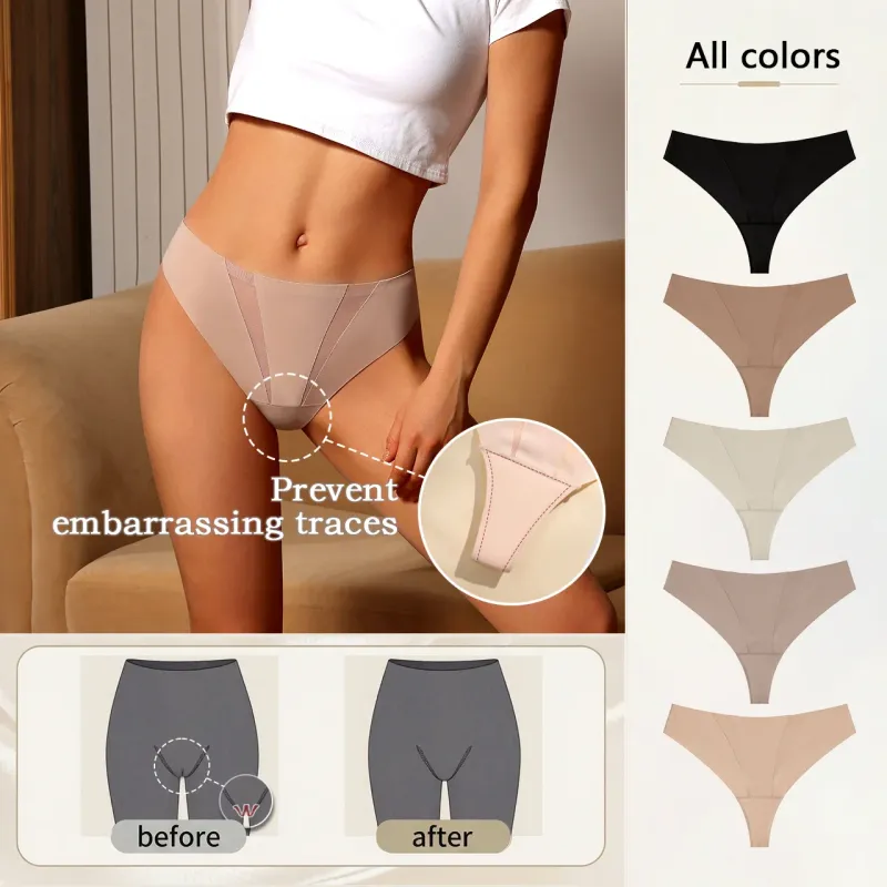 New Custom Camel Toe Proof High-Elastic Breathable Free Cut Seamless Thong Panties for Women Anti-Camel Toe Anti-Embarrassment