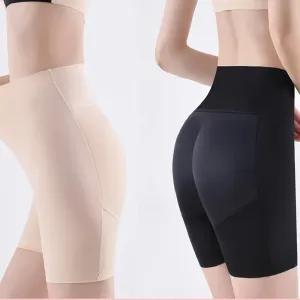 High-Waisted Women's Seamless Silk Everyday Underwear Butt-Lifting Hip-Enhancing Firm Control Level Peach Control Panties