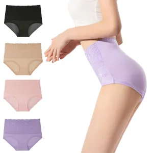 Professional Women's High Cut Lace Triangle Bikini Panties Everyday Floral Print Seamless Breathable Comfort Fit Plain Dyed Logo