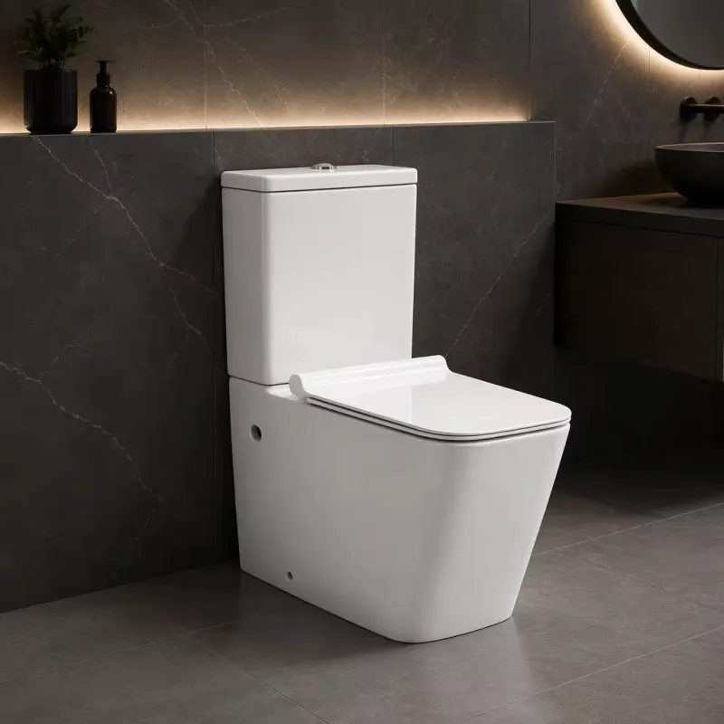 Efficient Double Flush Square Two-piece Toilet Water Saving Toilet (E0001- 0001)