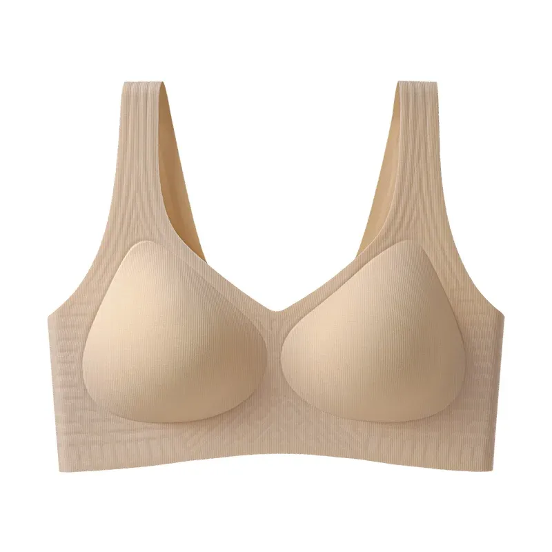 Factory Supply Women's Sports Bra Embroidery Strapless Push-Up Wire Free Breathable Comfortable Extra Padding Workouts Hot Sale