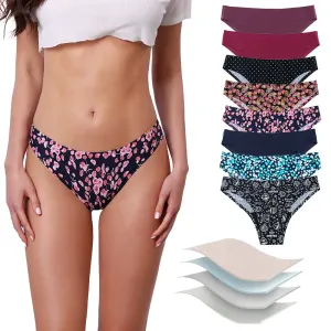 Factory Wholesale Traceless 4 Layer Leak Proof Sanitary Pants Print Ice Silk Bikini Panties Women's Seamless Period Panties